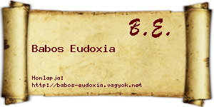 Babos Eudoxia névjegykártya